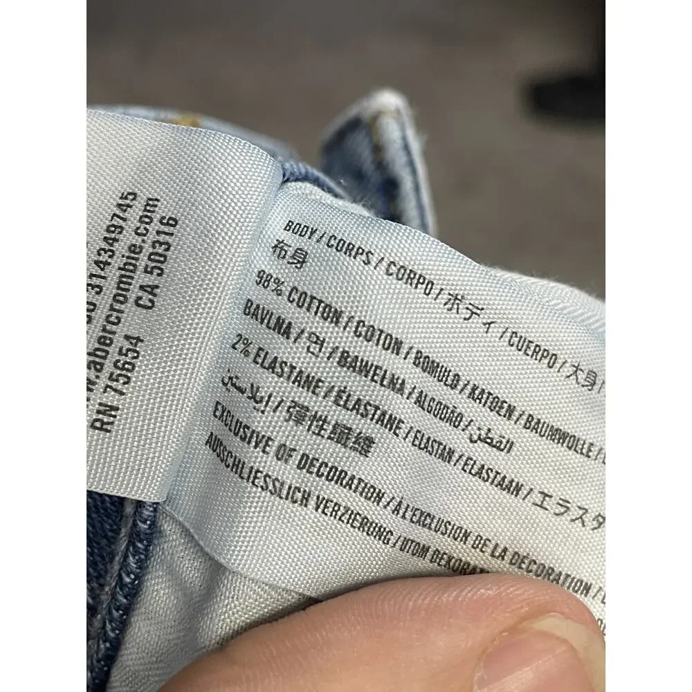 Hollister Womens 24‎ Blue Ultra High-Rise Mom Jean Vintage Stretch Denim W24 L27